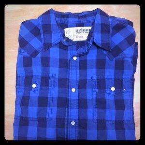 Men’s long sleeve button (snaps) down shirt.